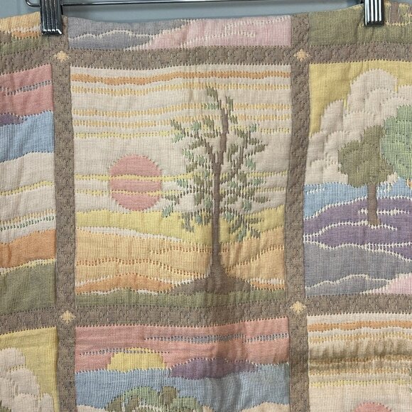 Vintage 70s 80s Pastel Pillow Sham Coastal Beach Theme by Revert Spain 26 x 20" - Picture 3 of 12